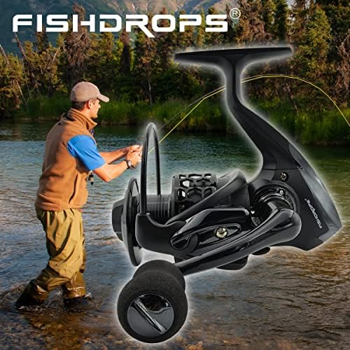 Fishdrops Spinning Fishing Reels 12+1BB Ultra Lightweight Carved Aluminum Spool Reels Affordable Smooth Spinning Reels - Image 6