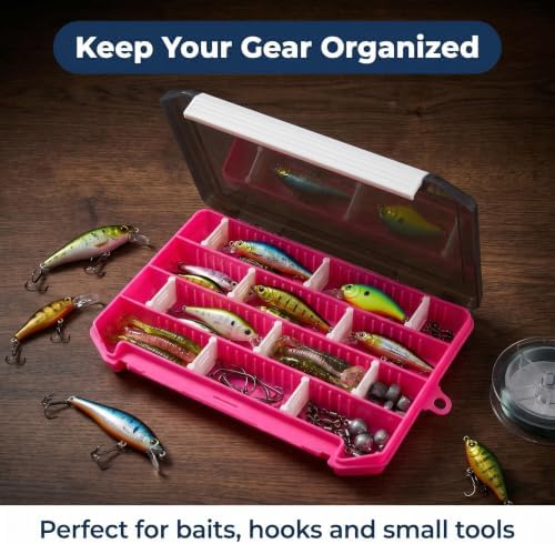 2-Pack Small Fishing Tackle Box, mini fishing lure box with Adjustable Dividers (Pink) - Image 4