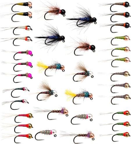 Outdoor Planet Top Producing Fly Fishing Flies Assortment | Dry, Wet, Nymphs, Streamers, Wooly Buggers, Hopper, Caddis | Trout, Steelhead, Bass Fishing Lure Set by Outdoor+Planet