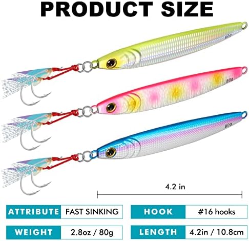 TRUSCEND Metal Fishing Jigs Lures with Hand-Polished, Colorfully Reflective Lead Fishing Spoons Glow Hard Swimbaits for Bass, Walleye, Trout, Salmon, Freshwater & Saltwater Fishing Gear Gifts for Men - Image 2