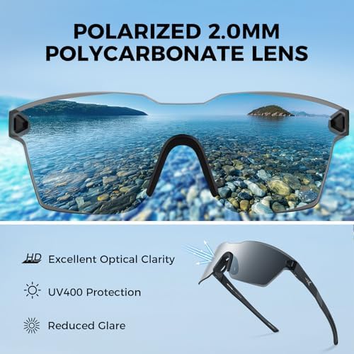 KastKing Tarkio Polarized Fishing Sunglasses, One Piece PC Lens Rimless - Image 3
