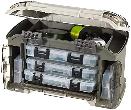 Plano Elite Series Ultimate Angled Tackle System, Graphite & Sandstone, Includes 6 StowAway Utility Boxes, Premium Tackle Storage for Fishing Gear and Accessories, Waterproof Case - Image 2