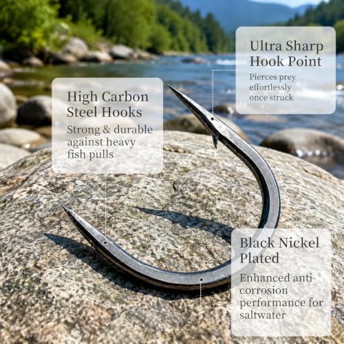 Cobia Jig, 3oz Saltwater Bucktail Jigs with Chartreuse Tail, Vertical Jigging Lures for Striper, Fluke, Flounder & Walleye - Image 4