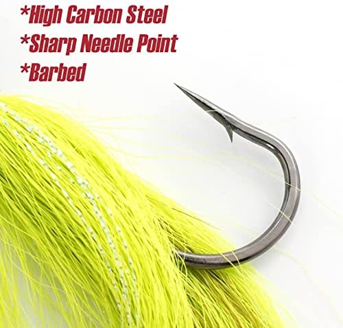 Dr.Fish 3 Pack Bucktail Jig Lure Hair Jig Saltwater Freshwater Lures Surf Fishing Bass Flounder Striper Bluefish Halibut Redfish - Image 6