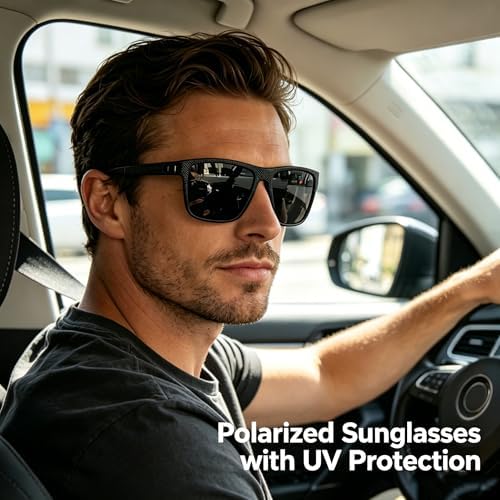 Fanshen Square Polarized Sunglasses for Men, 3 Pack Lightweight UV Protection Sun Glasses for Driving Fishing Golf - Image 2