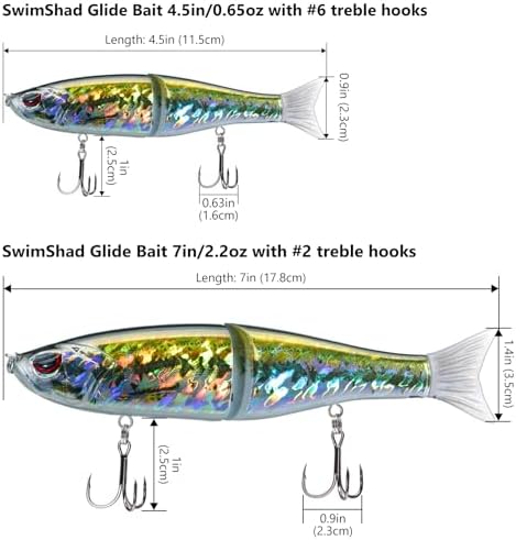 Bassdash SwimShad Glide Baits Jointed Swimbait Bass Pike Salmon Trout Muskie Fishing Lure - Image 2