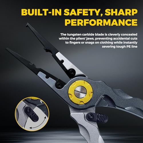 6061 Aluminum Fishing Pliers for Saltwater, Corrosion Resistant Split Ring Pliers with Sheath and Lanyard, Fish Hook Remover Tool and Line Cutter - Image 4