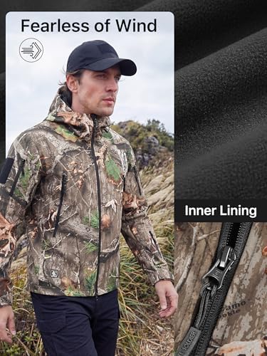 FREE SOLDIER Men's Hooded Waterproof Softshell Jacket - Image 4