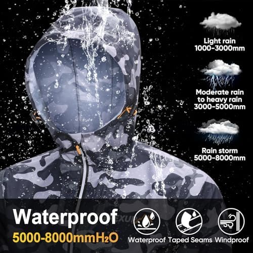 APEXUP Packable Rain Jacket Men Waterproof Lightweight Raincoat with Hood - Image 3