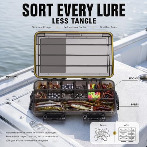 2Pcs Waterproof Fishing Tackle Box 3700 Size - Floating Utility Tray with Adjustable Dividers for Lures, Jigs & Baits - Thickened Airtight Storage Organizer with Clear Transparent Lid - Image 4