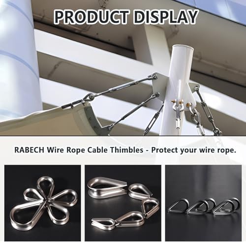 M20 25/32 Inch Wire Rope Thimble 25/32" Stainless Steel Thimbles for Wire Rope Cable Thimble Rigging (Pack of 2Pcs) - Image 5