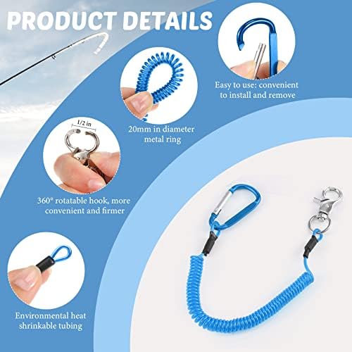 Woanger Coiled Lanyard for Tools Steel Wire Retractable,Blue - Image 3