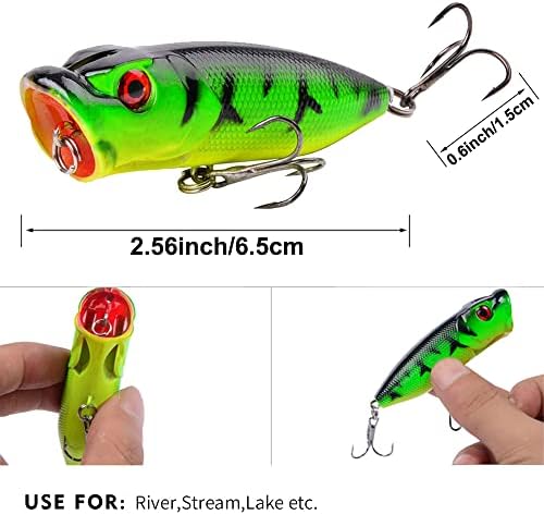 Popper Fishing Lures Topwater Hard Baits Swimbait with Treble Hook - Image 3