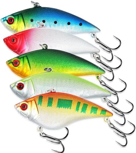 EXAURAFELIS Lipless Crankbait Fishing Lures Fishing Gear Vibration Lures VIB Lure with Treble Hook Swimbait FishingBait Sinking Lure for Bass Trout Walleye Redfish by EXAURAFELISFISHING