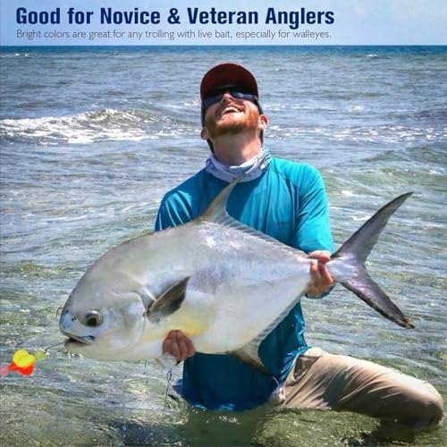 Dovesun 220/104/80/60/54/52/42pcs Pompano Rig Floats for Surf Fishing Foam Bobbers for Fishing Fly Fishing Bobbers Floats Bright Color Kit/Round/Cylindrical/Heart/Bullet/Pill/Spin Shape - Image 6