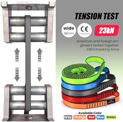 18MM Nylon Climbing Slings Runners 23 kN Strong Webbing Straps for Rock Climbing, Rappelling, Swing, Yoga Hammock etc - Image 4