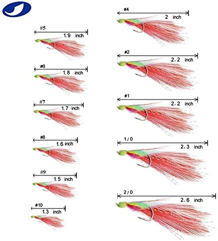10 Packs 2pcs White & Red Feather & Rainbow Skin 6 Hooks Saltwater String Hook Fishing Luer Bait Rig Tackle - Image 2