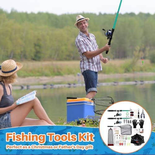 MiniInflat Telescopic Fishing Rod and Reel Combo, 6.89ft 2pcs Collapsible Rod with Plier Lip Gripper Lures Carrier Bag Pre-Loaded Spinning Reel Saltwater Freshwater Fishing Pole Kit - Image 5