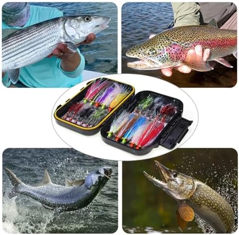 Fly Fishing Lures 22pcs/Box Fly Fishing Flies Kit 3D Fish Eye Epoxy Minnow Saltwater Streamer Bonefish Trout - Image 7