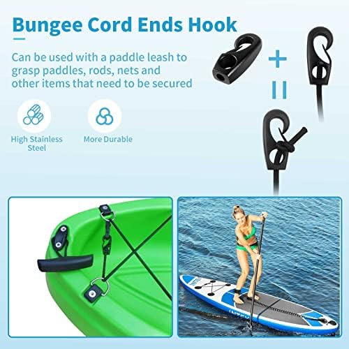 Kayak Deck Rigging Kit 8 Feet Bungee Cord with Bungee Cord Ends Hooks - Image 6