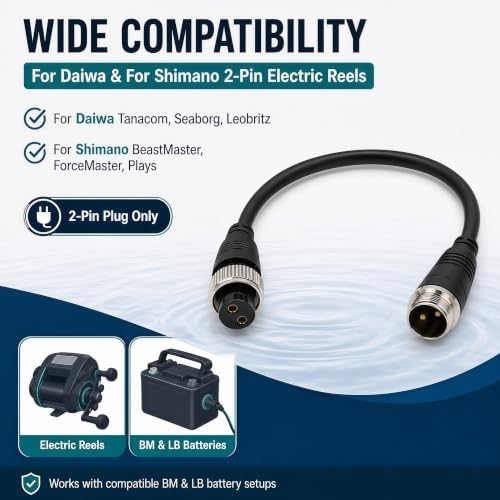 1.8FT Electric Fishing Reel Battery Power Cable for Daiwa BM&Prof Battery - Image 2