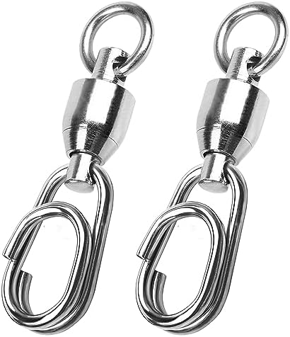 AMYSPORTS High Strength Snap Swivel Stainless Split Rings Fishing Swivel Freshwater Ball Bearing Swivels Fishing Saltwater, 25pcs, 30lbs by AMYSPORTS