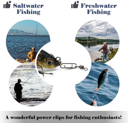 FishTrip 50pcs Fishing Rolling Swivel Power Clips for Rigs Lures - Image 6