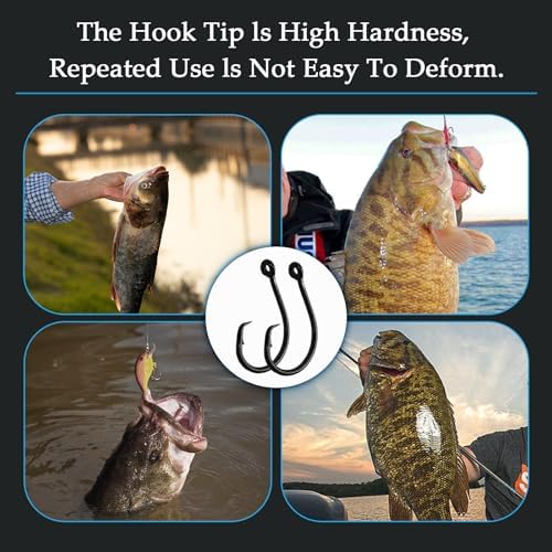 10PCS High-Carbon Steel Circle Hooks Barbed Fishing Hooks with Holes, Freshwater and Saltwater Fishing Hooks for Tuna, Catfish, Bass - Image 5