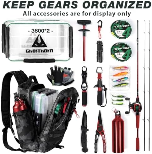 Ghosthorn Fishing Backpack with Rod Holder, Tackle Storage Bag Lightweight - Image 4