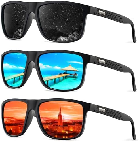 KALIYADI Polarized Sunglasses for Men, Lightweight Sun Glasses with UV Protection for Driving Fishing Golf by KALIYADI