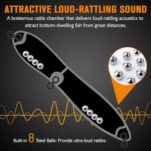 Dovesun Catfish Float Rigs with Catfish Rattles Rattling Catfish Tackle for Bank Fishing Santee Rig 6PCS - Image 2
