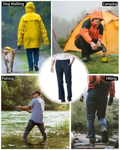 iCreek Men's Rain Pants Waterproof Breathable Lightweight Rain Over Pants - Image 6