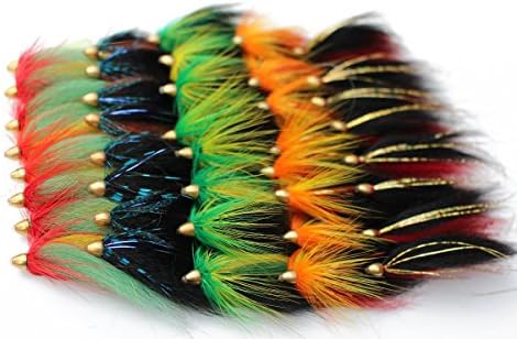 Tigofly 40 pcs/lot 2" Weighted Cone Head Tube Fly 5 Colors Assorted Streamer Salmon Trout Steelhead Fly Fishing Flies Lures Set by TigoflyFlyFishingFactory