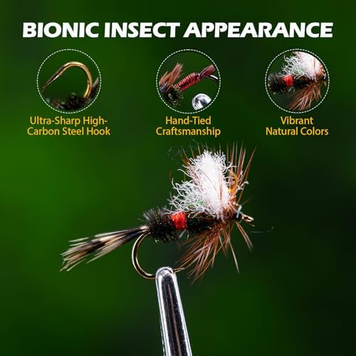 Goture Fly Fishing Flies Assortment Kit with Wooden Fly Box - Image 4