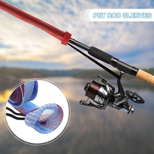 PATIKIL Rod Sock, Fishing Rod Sleeve Cover Braided Mesh Pole Protector Gloves Fishing Tools Pointed End for Spinning Fishing Rod Fly Rod Ice Rod Casting Rod - Image 5