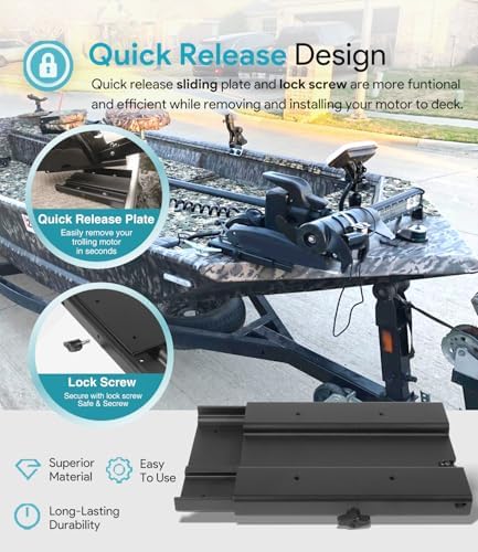 Replacement for Minn Kota 1854035 MKA-16-03 Trolling Motor Quick Release Bracket Compatible with Ulterra, Terrova, PowerDrive, PowerDrive V2, PowerDrive Pontoon and Deckhand 40, Black Aluminum - Image 3