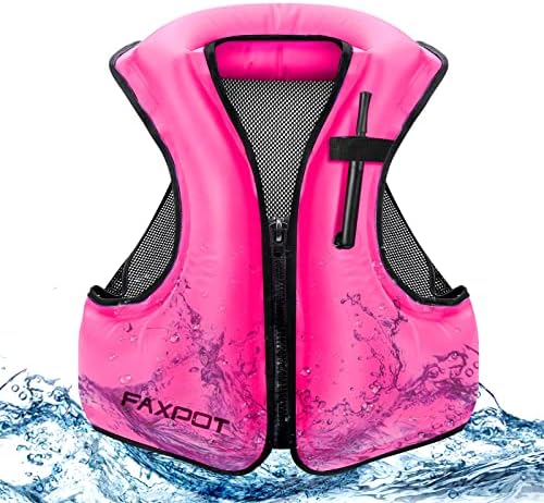 Inflatable Snorkel Vest Adult, Snorkeling Vest for Men & Women, Portable Inflatable Swim Vest Jacket, for Snorkeling/Kayaking/Swimming/Boating by Faxpot