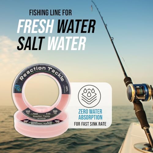 Reaction Tackle 100% Pure Fluorocarbon Fishing Line - High Strength, Abrasion-Resistant, Fast-Sinking, Virtually Invisible - Saltwater and Freshwater Leader Line - Image 6