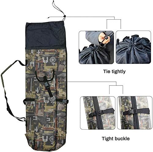 Allnice Durable Canvas Fishing Rod & Reel Organizer Bag Travel Carry Case Bag- Holds 5 Poles & Tackle - Image 5