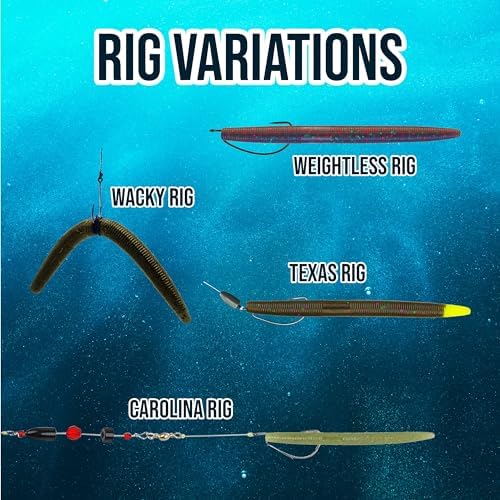 Reaction Tackle Wacky Worms, 5.5 Inch Salt Impregnated Soft Plastic Stick Bait Bass Fishing Lures for Finesse, Wacky, Neko, Texas and Carolina Rigs, 24 Pack - Image 4
