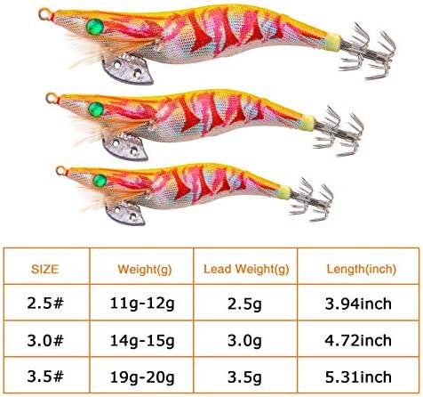 Squid Jigs Saltwater Shrimp Fishing Lures 10pcs Glow Squid Jig Baits Artificial Luminous Fishing Lures Kit for Octopus Cuttlefish - Image 3