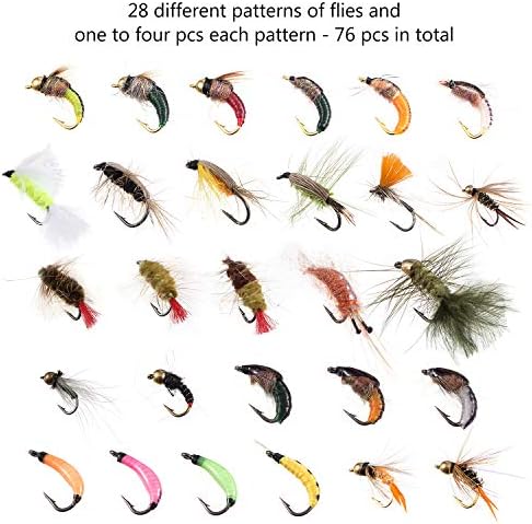 BASSDASH Fly Fishing Flies Kit Fly Assortment Trout Bass Fishing with Fly Box with Dry/Wet Flies, Nymphs, Streamers, Popper - Image 3