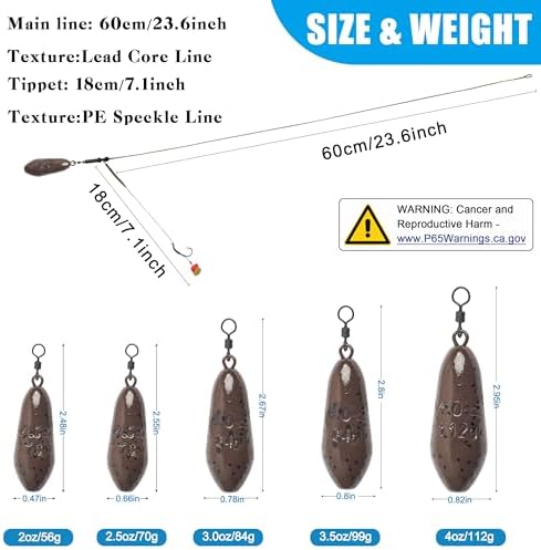 Carp Fishing Hair Rigs Fishing Accessories Set Carp Sinker Weights Bait Rig Set Up Swivels Hooks Corn Bait Leader Rigs for Bass Catfish Fish Tackle Rigs - Image 4