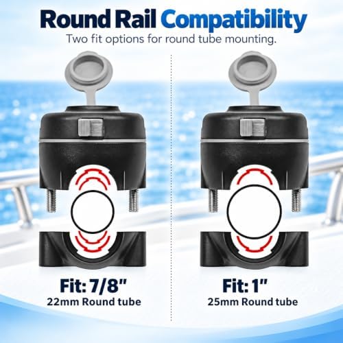 Hitorhike Kayak & Boat Fishing Rod Holder Set with Extender – Universal Reel Compatibility, 360° Adjustable, Heavy-Duty Mounts - Image 5