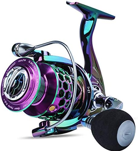Sougayilang Colorful Fishing Reel 13 +1 BB Light Weight Ultra Smooth Powerful Spinning Reels, with CNC Line Management Graphite Frame, for Freshwater by Sougayilang