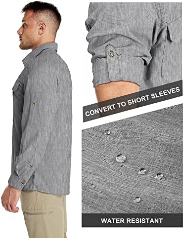 33,000ft Men's Long Sleeve Sun Protection Shirt UPF 50+ UV Quick Dry Cooling Fishing Shirts for Travel Safari Camping Hiking - Image 3
