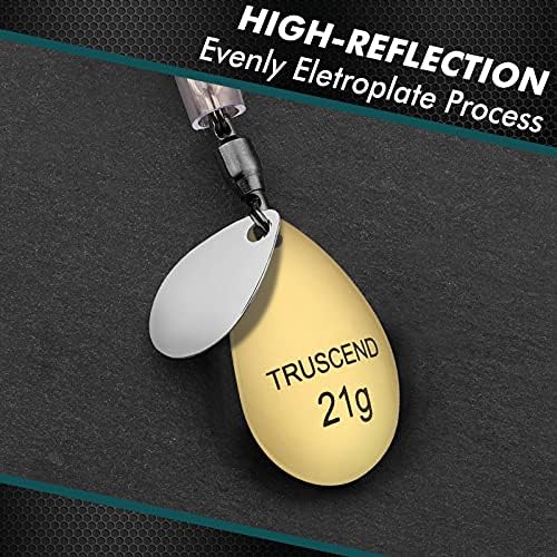 TRUSCEND Swim or Jig Fishing Spinner Baits for Freshwater and Saltwater, Rooster Tail Fishing Lures for Trout Bass Walleye Crappie Salmon Pike, Blade Bait with Copper Blade - Image 4