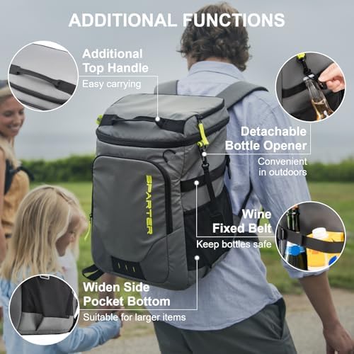 SPARTER Backpack Cooler Insulated 33/49 Can Leakproof Waterproof Bag Beach - Image 6