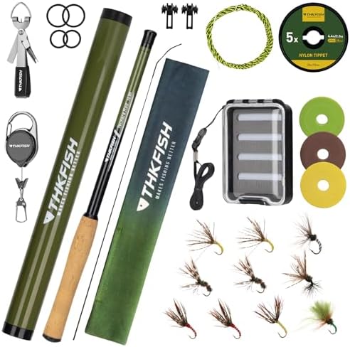 THKFISH Tenkara Fly Fishing Rod Kit 8.7ft/10.6ft/11.6ft 24T Carbon Fiber Telescopic Fly Fishing Combo Kit with Carrying Case Fishing Line and Flyfishing Lure for Streams, Trout, Bass, Salmon by THKFISH