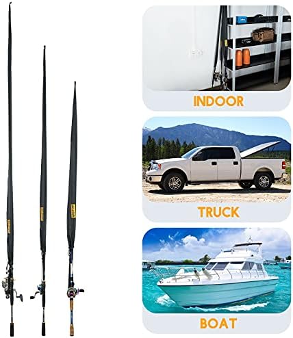 Dr.Fish Fishing Rod Socks Fishing Pole Sleeves Rod Protector Tangle-Free Lightweight Nylon Adjustable Rod Cover Protector for Spinning Rod Baitcasting Rod Surf Rod Fishing Rod Tube Case - Image 6